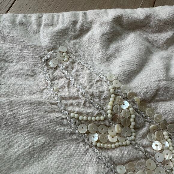 Set of 2 Linen Mother of Peal Seahorse and Starfish Pillow Covers 15x15 - Picture 5 of 8